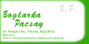 boglarka pacsay business card